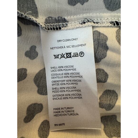 Anthropologie NWT V-Neck Open Back Animal Print Black And White Slip Midi Dress - Picture 8 of 9